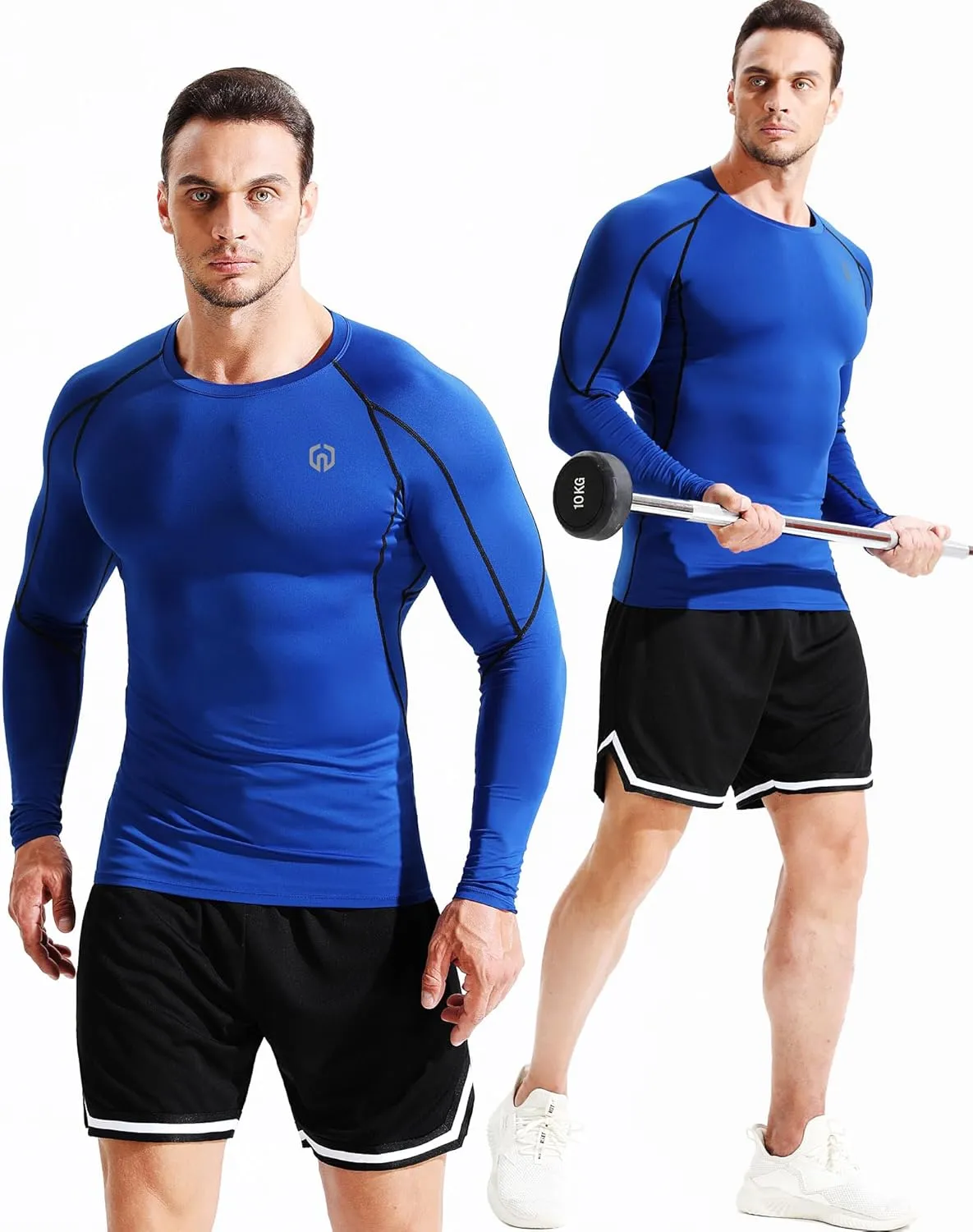 NELEUS Men's 3 Pack Dry Fit Long Sleeve Compression Shirts Workout Running Shirts