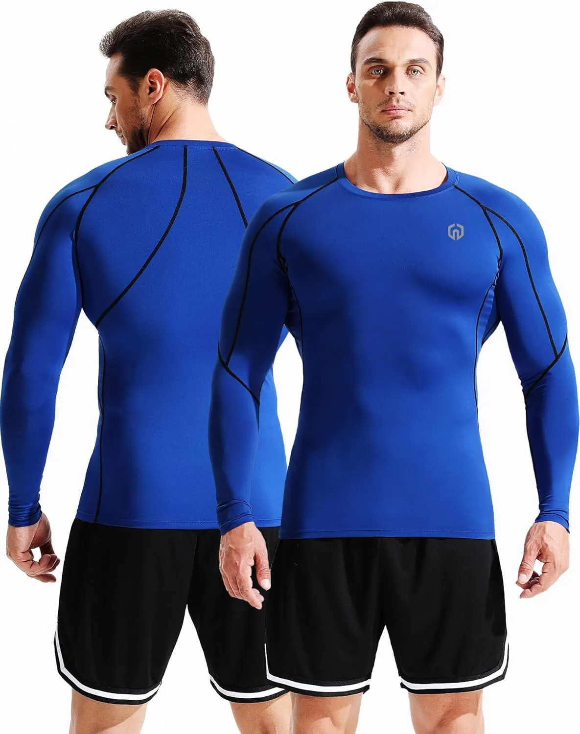 NELEUS Men's 3 Pack Dry Fit Long Sleeve Compression Shirts Workout Running Shirts