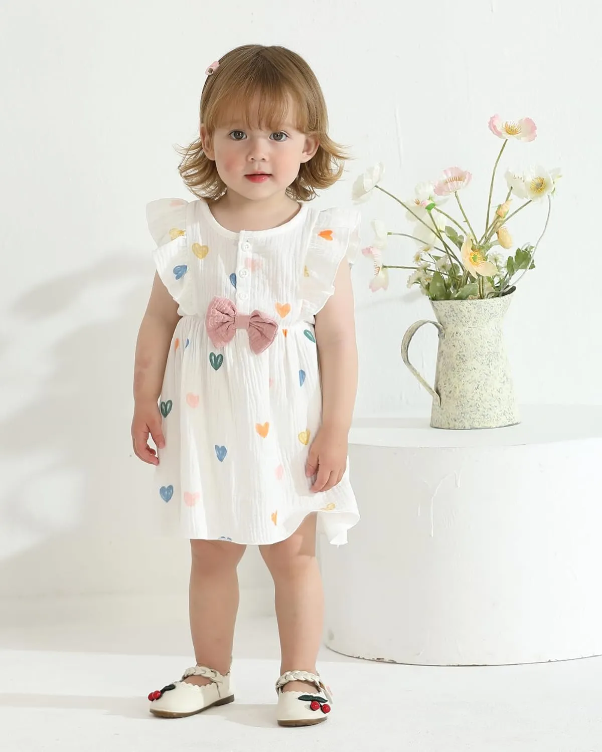 Newborn Baby Girl Clothes Cotton Linen Dresses Infant Casual Sundress Playwear Summer Toddler Girl White Dress