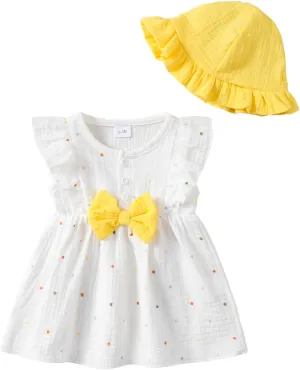 Newborn Baby Girl Clothes Cotton Linen Dresses Infant Casual Sundress Playwear Summer Toddler Girl White Dress