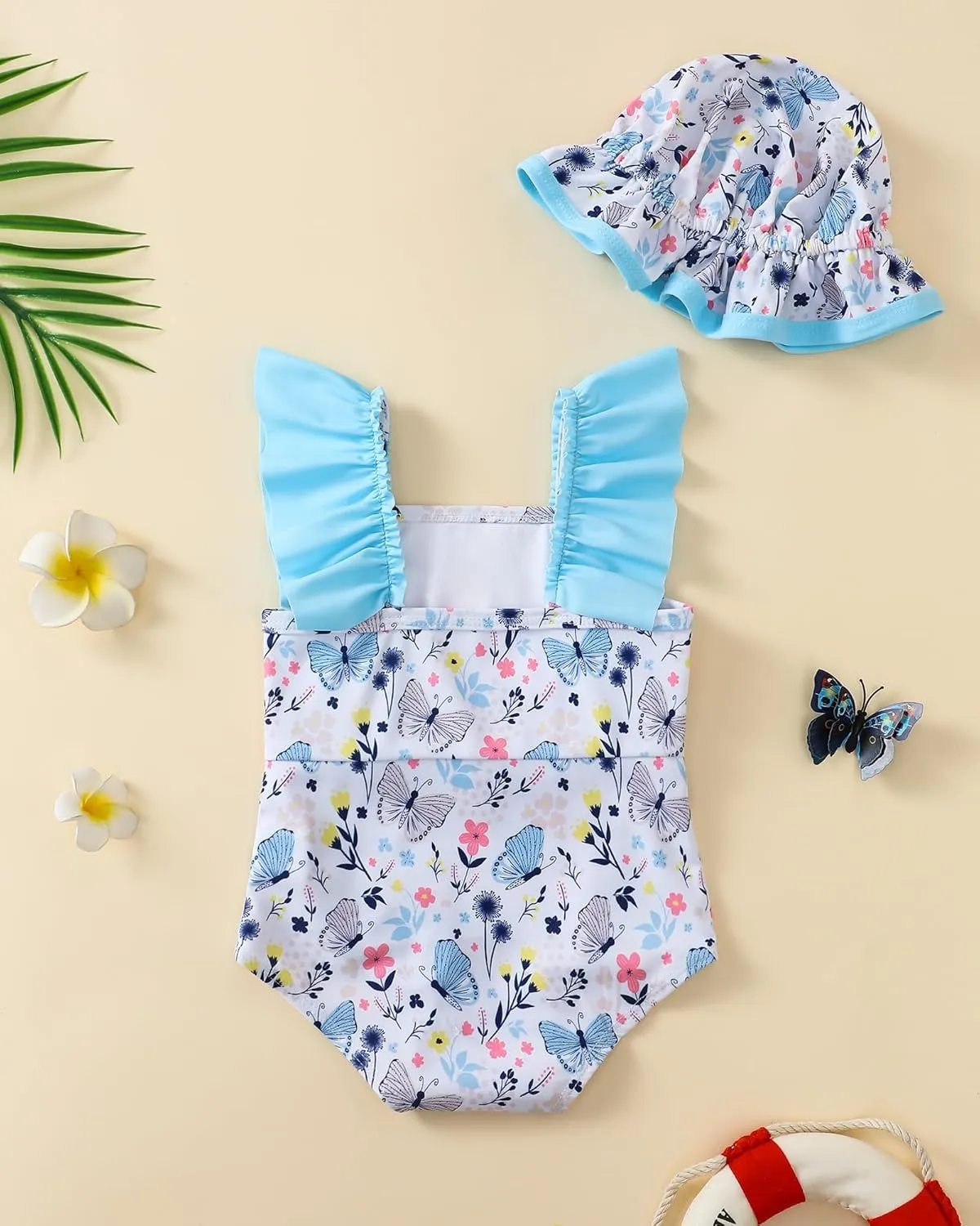 Newborn Baby Girl Swimsuit Toddler Bathing Suit One Piece Ruffle Short Sleeve Baby Swim Suit Infant Swimwear