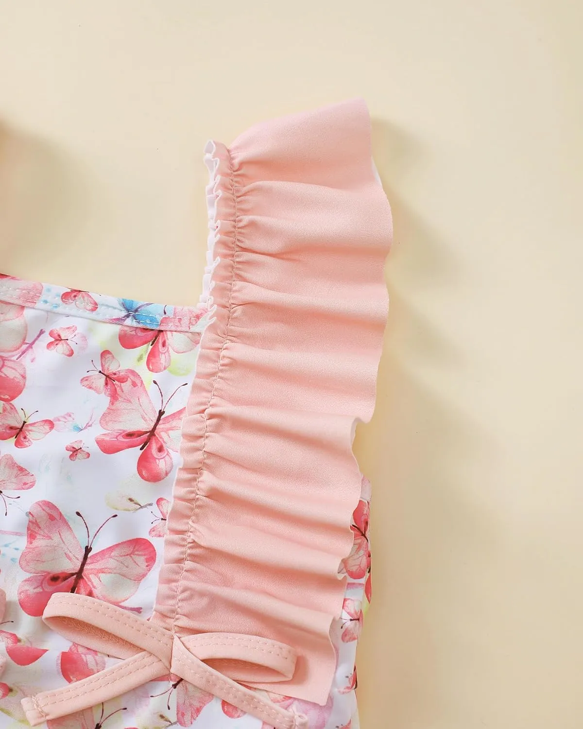 Newborn Baby Girl Swimsuit Toddler Bathing Suit One Piece Ruffle Short Sleeve Baby Swim Suit Infant Swimwear