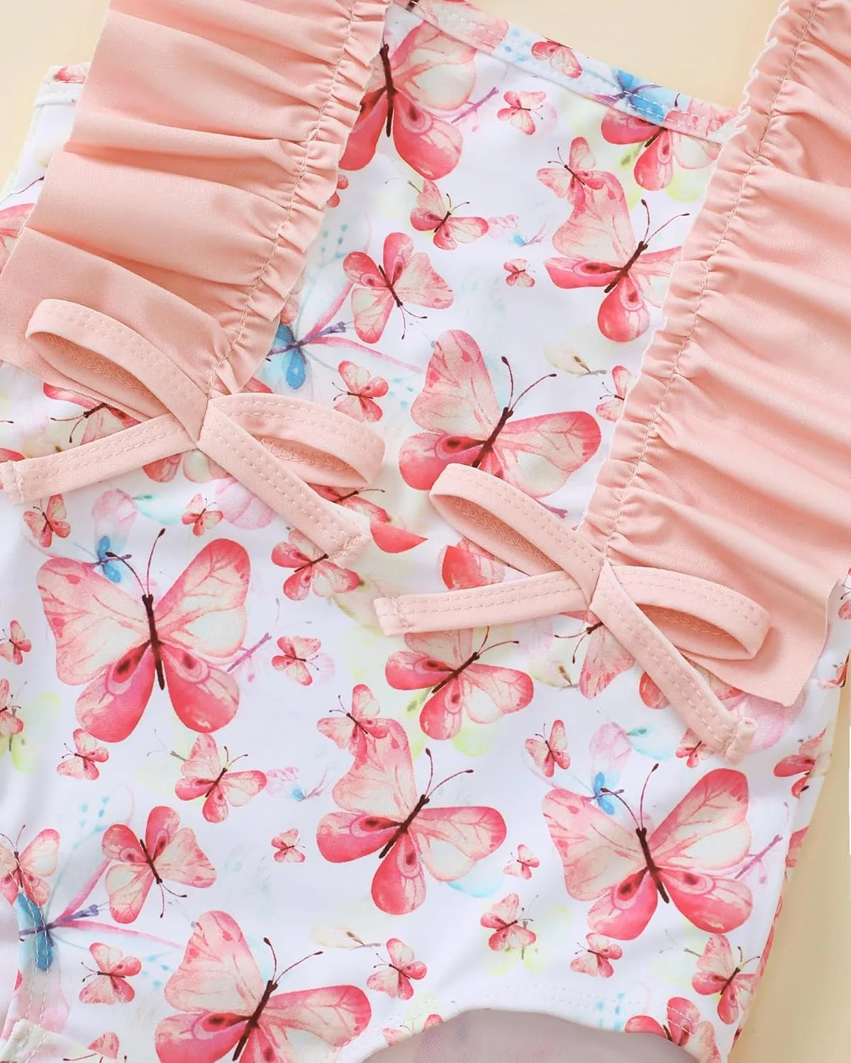 Newborn Baby Girl Swimsuit Toddler Bathing Suit One Piece Ruffle Short Sleeve Baby Swim Suit Infant Swimwear