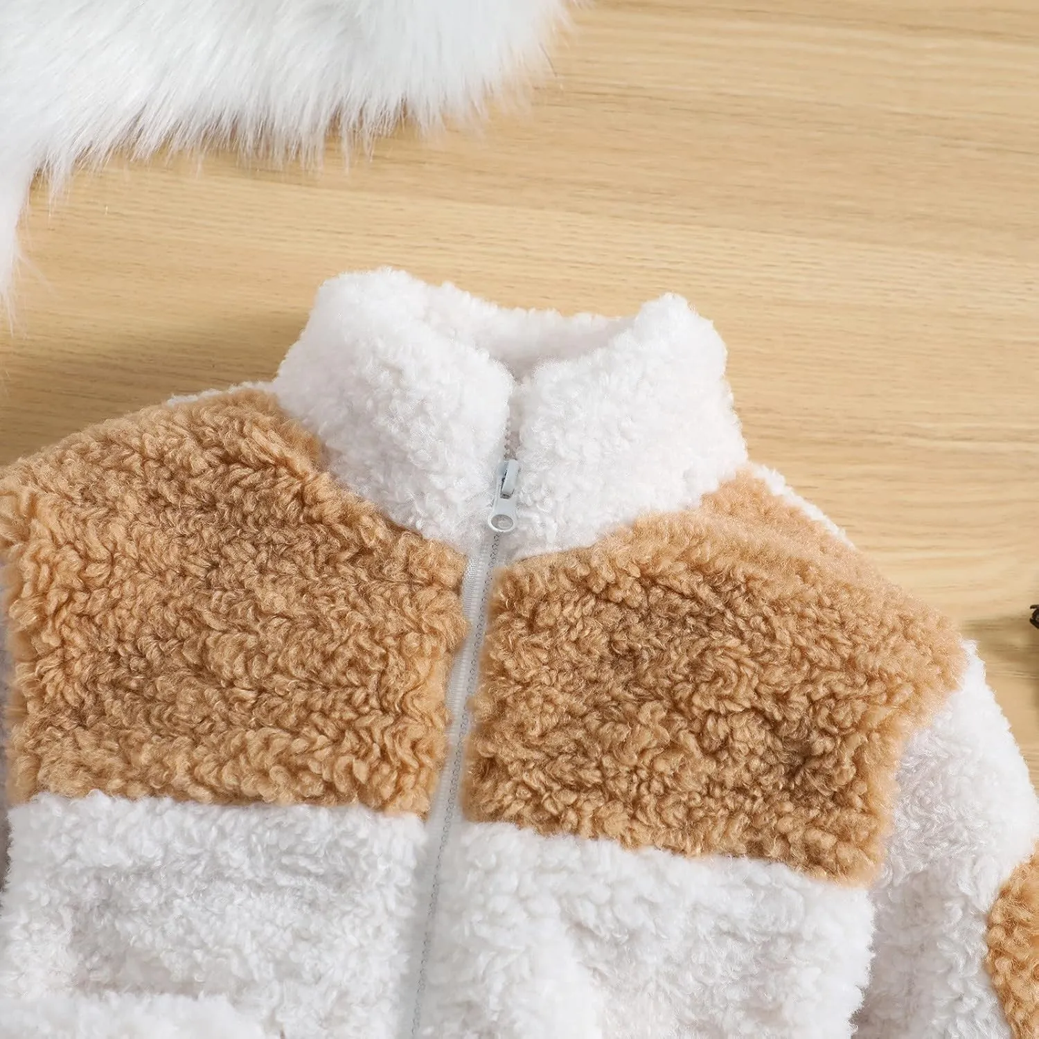 Newborn Infant Baby Unisex Cotton Patchwork Autumn Long Sleeve Fleece Coat Jacket Children Padded Jacket Fashion Print