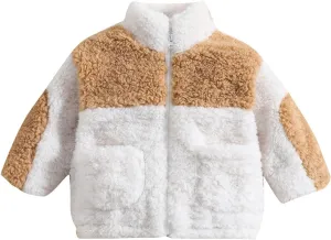 Newborn Infant Baby Unisex Cotton Patchwork Autumn Long Sleeve Fleece Coat Jacket Children Padded Jacket Fashion Print