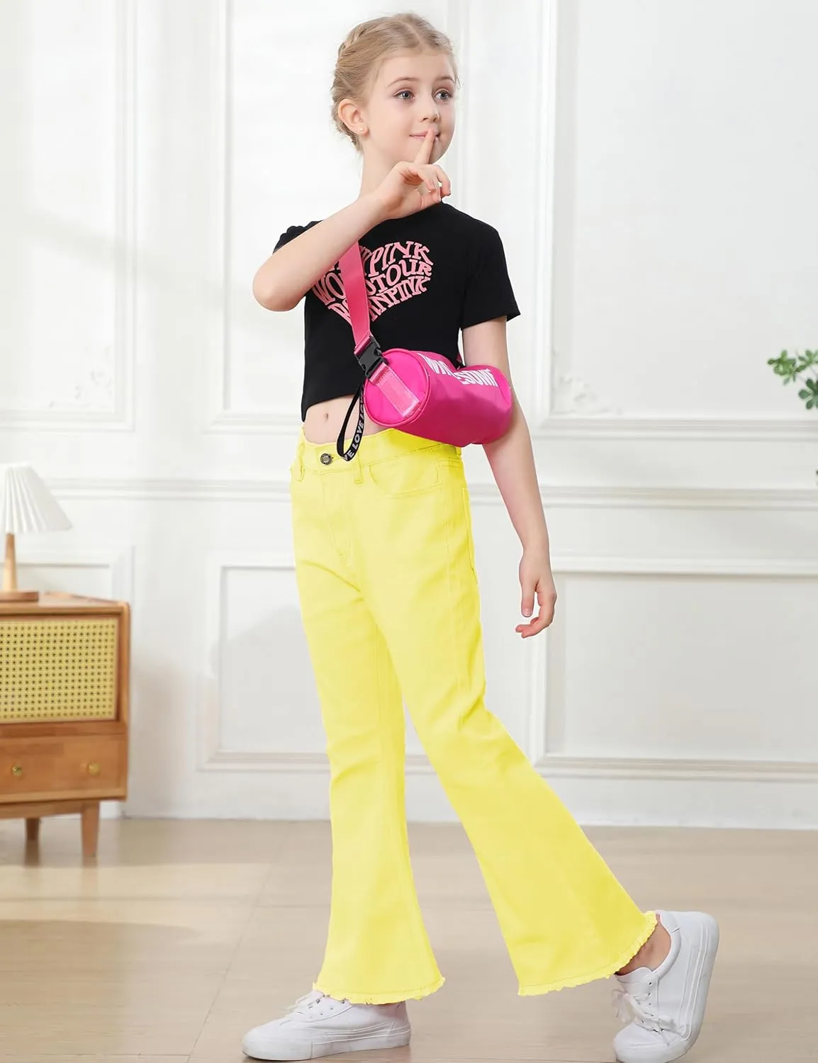 OeyFnbmO Birthday Gifts for Girls Flare Pants High Waisted Bootcut Stretch 70s Bell Bottom Jeans