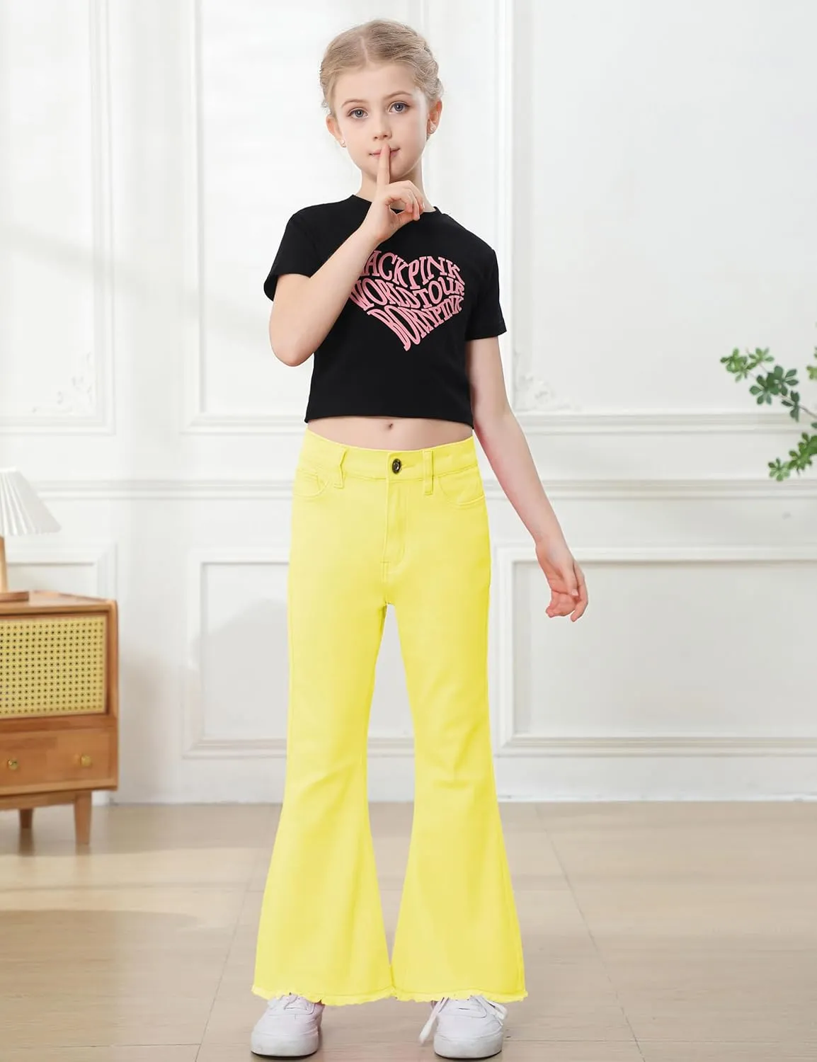 OeyFnbmO Birthday Gifts for Girls Flare Pants High Waisted Bootcut Stretch 70s Bell Bottom Jeans