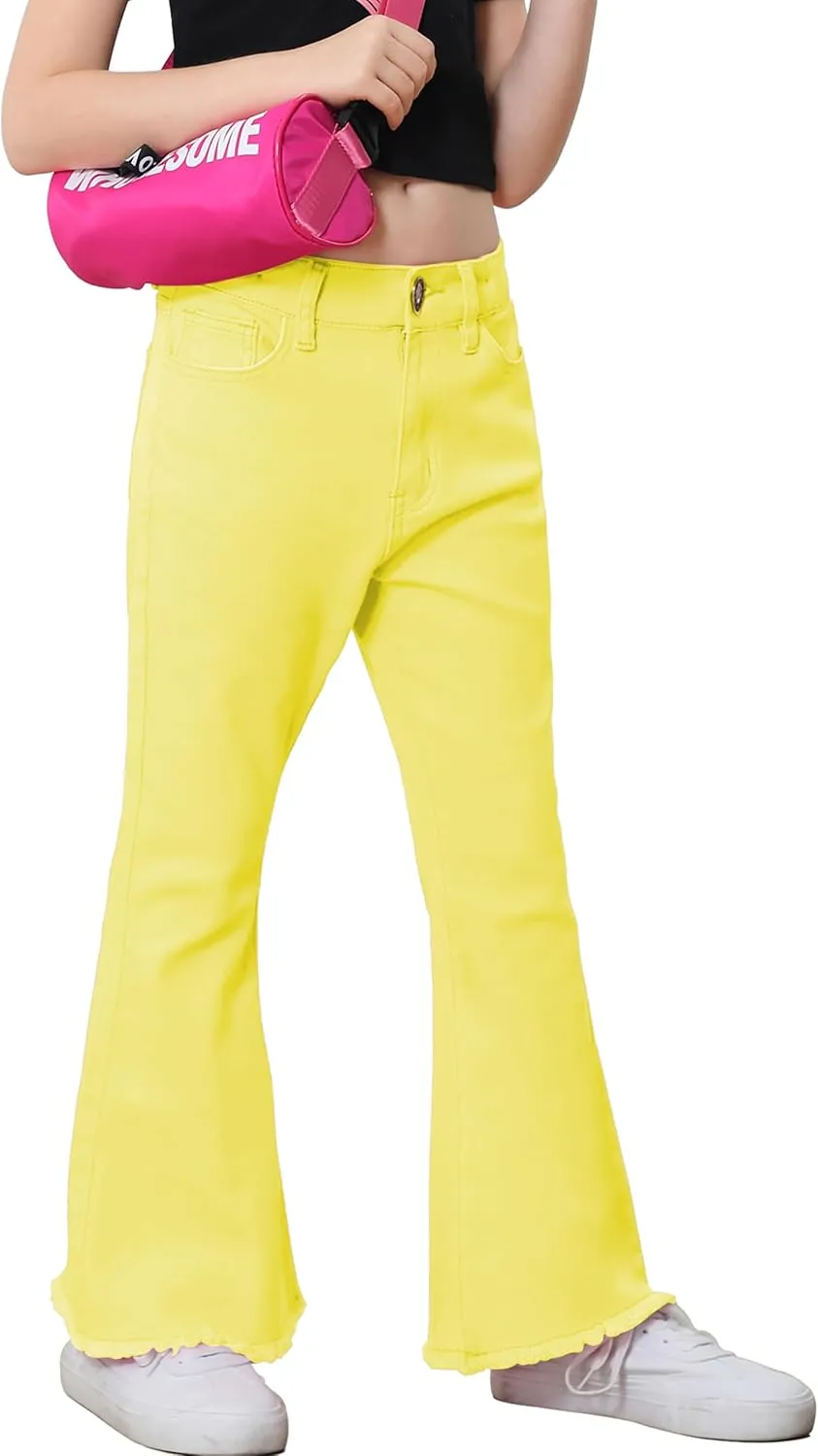 OeyFnbmO Birthday Gifts for Girls Flare Pants High Waisted Bootcut Stretch 70s Bell Bottom Jeans