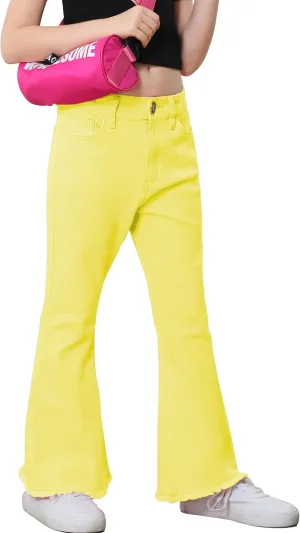 OeyFnbmO Birthday Gifts for Girls Flare Pants High Waisted Bootcut Stretch 70s Bell Bottom Jeans