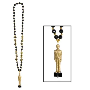 Party Bead Necklaces with Awards Night Statuette