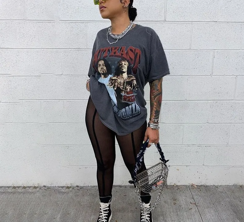 Perspective Mesh High Waist Black Leggings