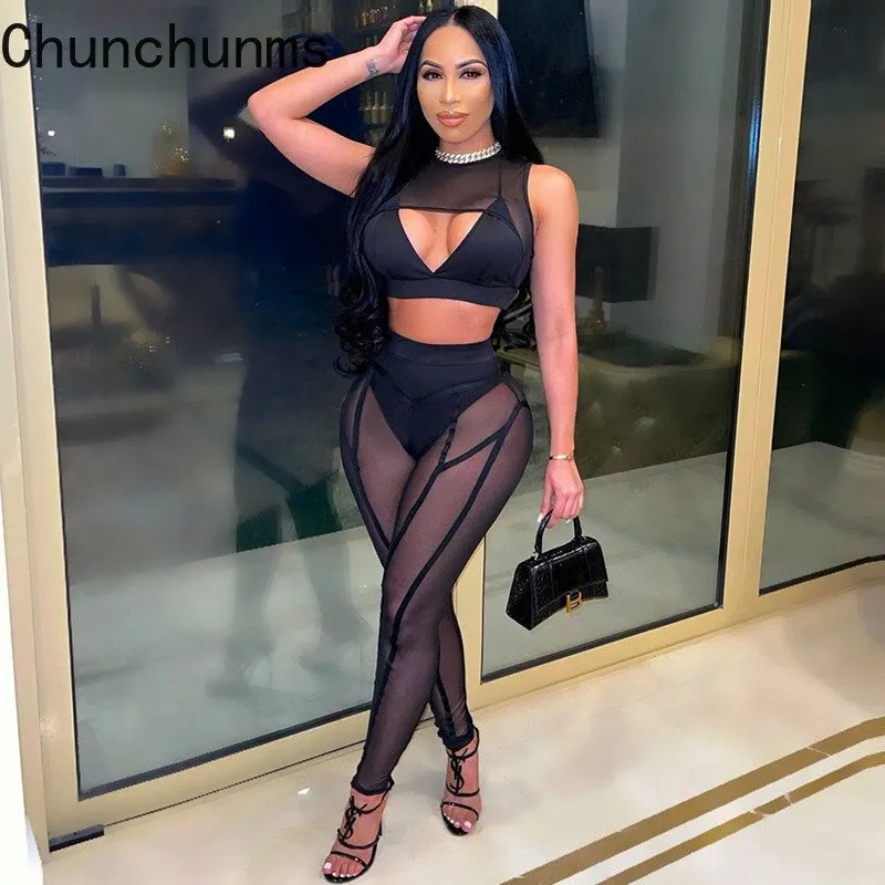 Perspective Mesh High Waist Black Leggings