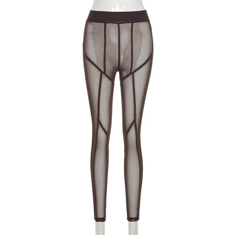 Perspective Mesh High Waist Black Leggings