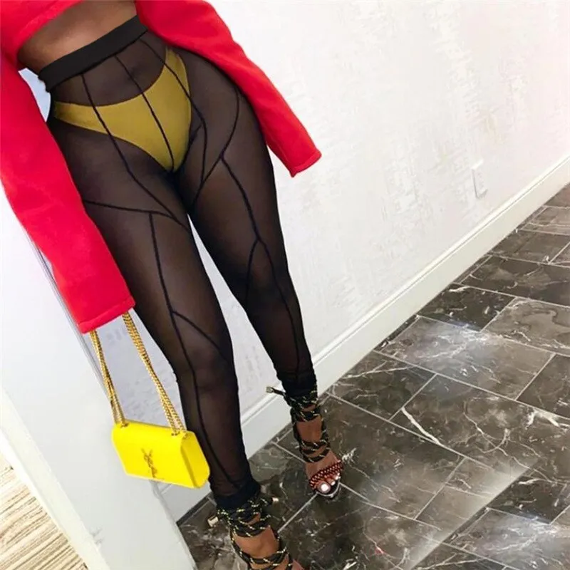 Perspective Mesh High Waist Black Leggings