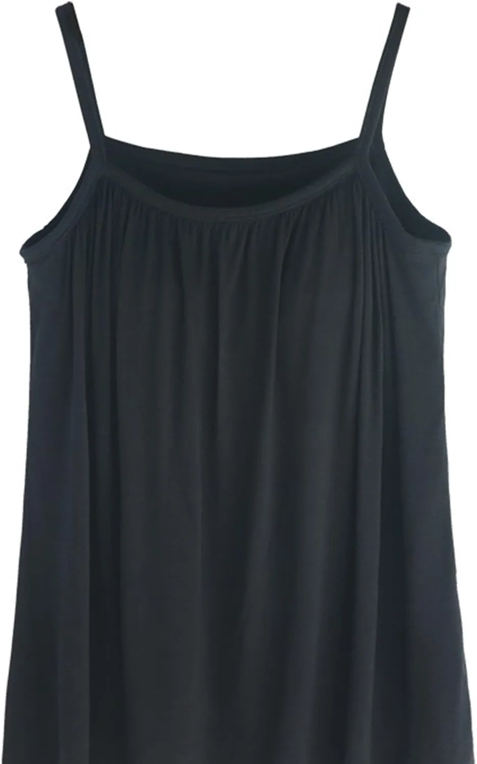 Plus Size Camisoles for Women Bulit in Bra Summer Casual Spaghetti Strap Tank Tops Loose Fit Sleeveless Pleated Shirt