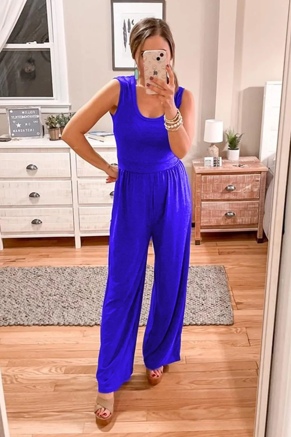 PRETTYGARDEN One Piece Jumpsuits 2025 Spring Sleeveless Tank Wide Leg Summer Casual Travel Airport Outfits Pants Rompers