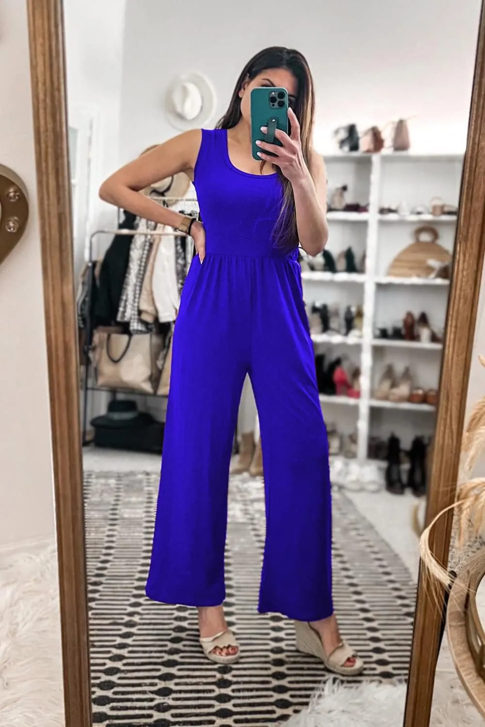 PRETTYGARDEN One Piece Jumpsuits 2025 Spring Sleeveless Tank Wide Leg Summer Casual Travel Airport Outfits Pants Rompers