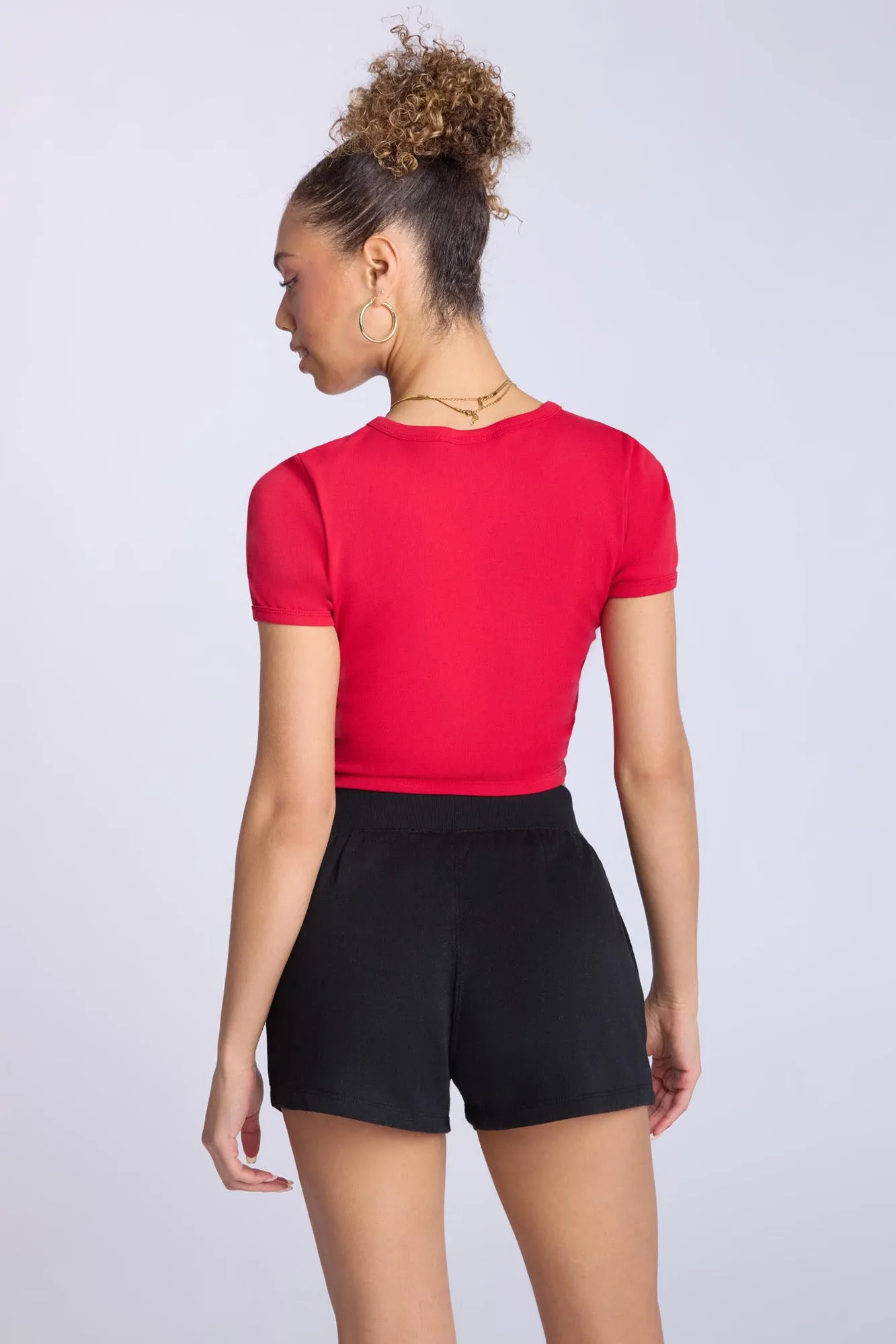 Ribbed Knit Pull-On Shorts