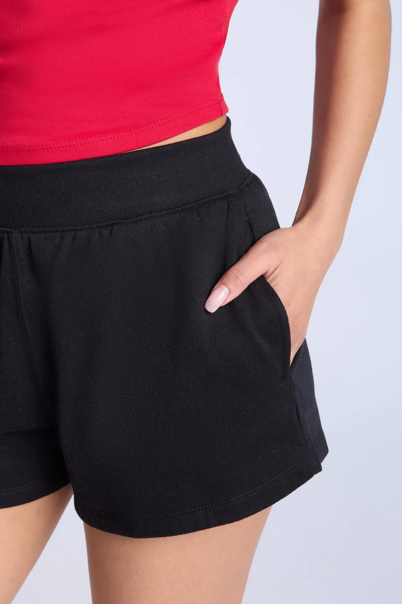 Ribbed Knit Pull-On Shorts