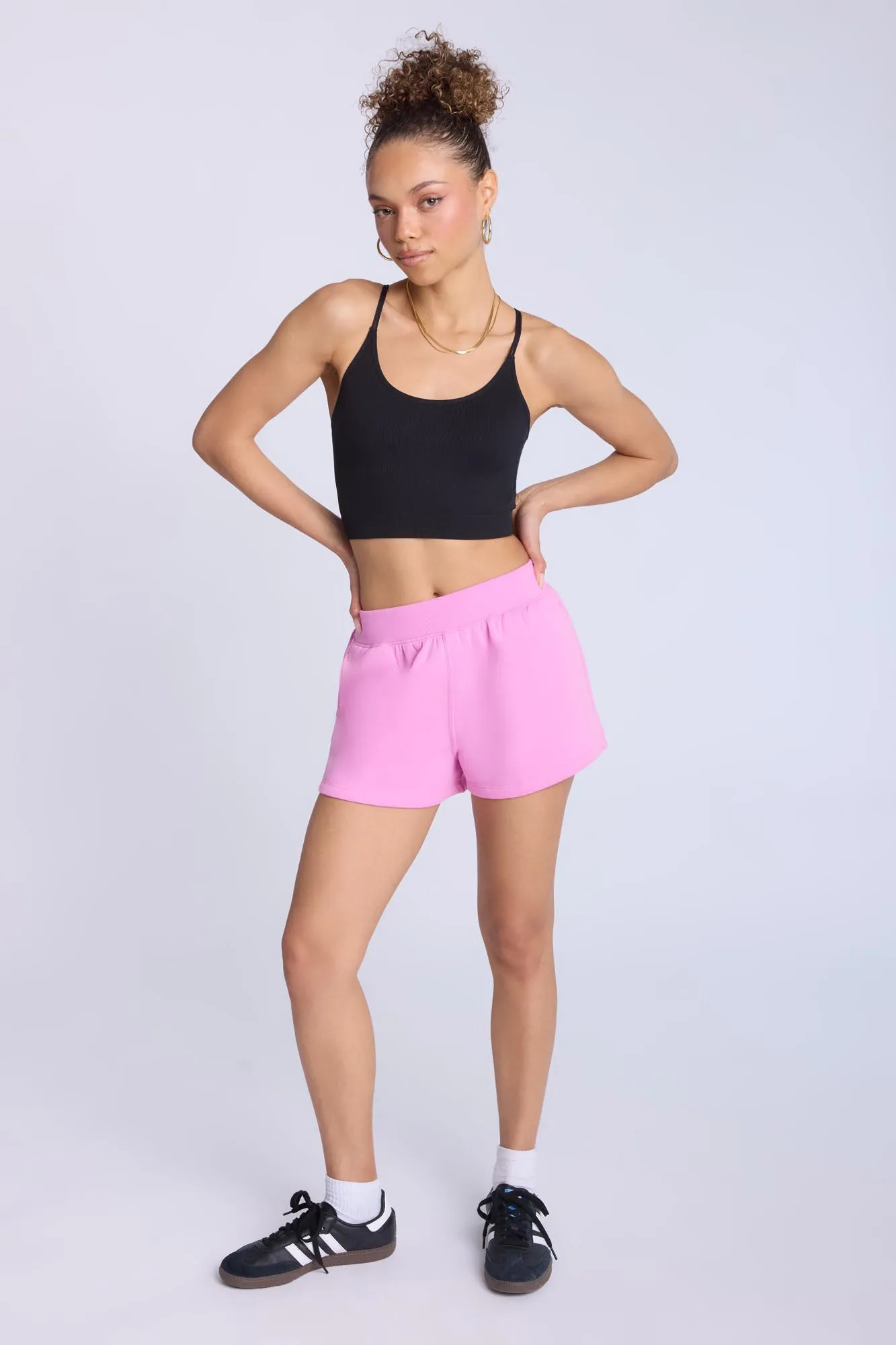 Ribbed Knit Pull-On Shorts