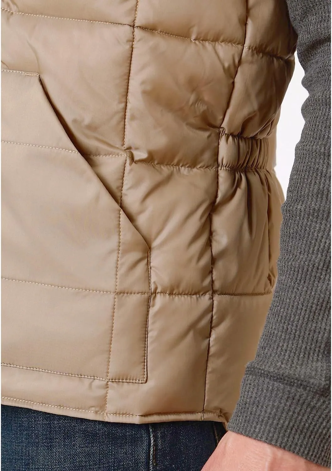 ROPER Western Vest Mens Down-like Fill Khaki 03-097-0763-0523 BR