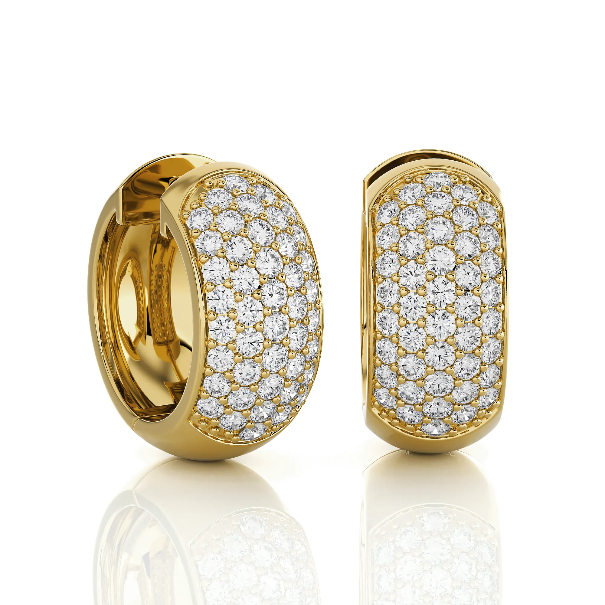 Round Lab Grown Diamond Huggie Hoop Earrings