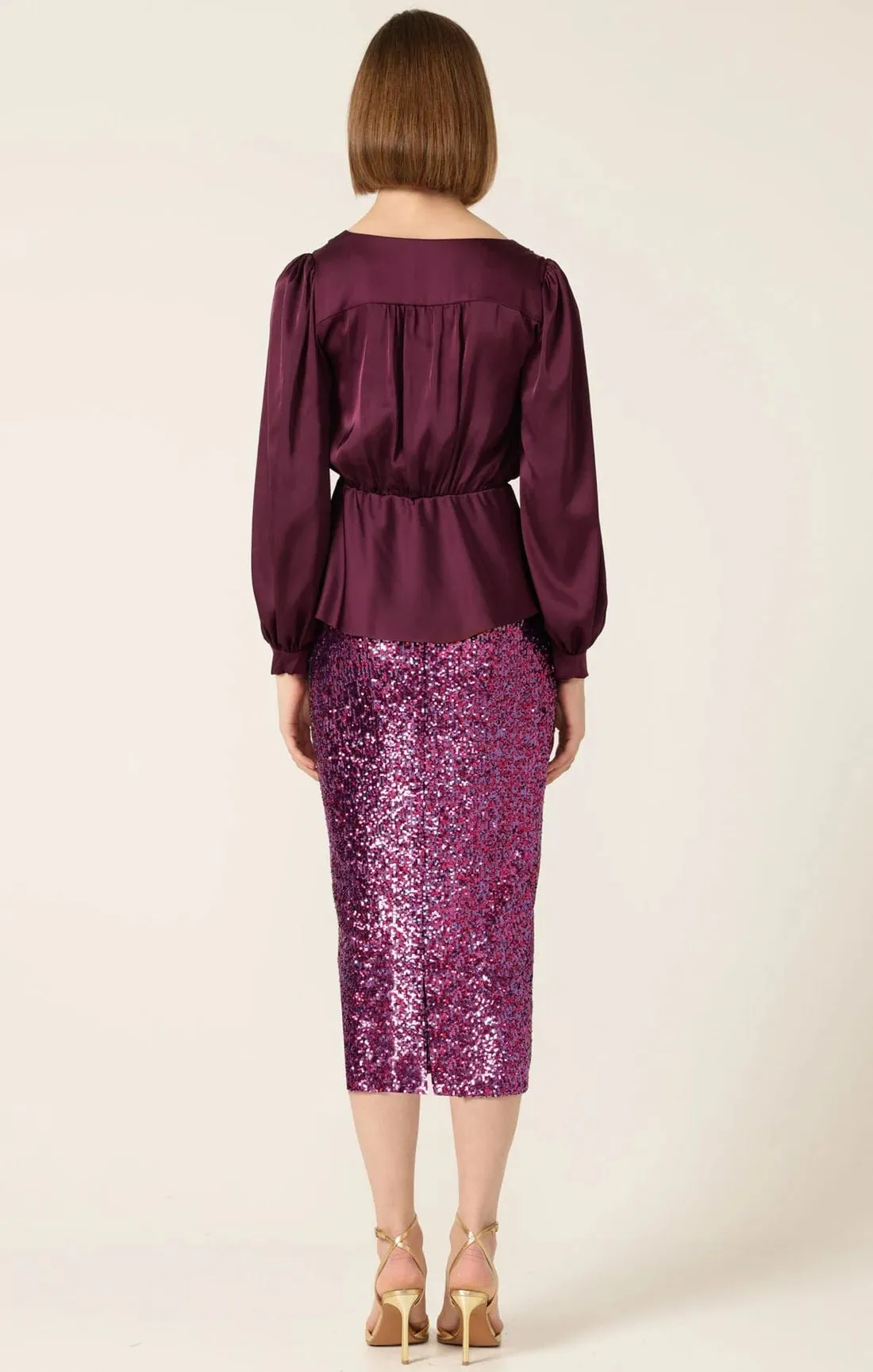 Satin Faux Wrap Top