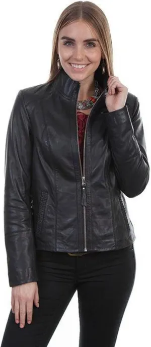 Scully Womens Merlot Leather Lightweight Zip Jacket