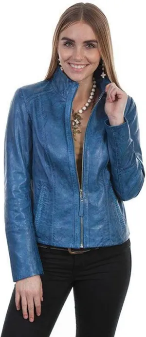 Scully Womens Merlot Leather Lightweight Zip Jacket
