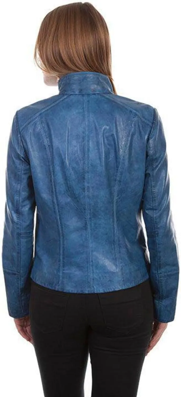 Scully Womens Merlot Leather Lightweight Zip Jacket