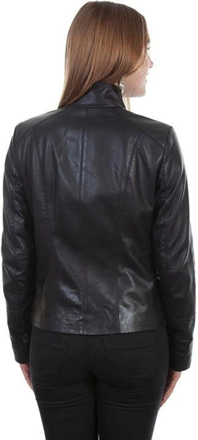 Scully Womens Merlot Leather Lightweight Zip Jacket