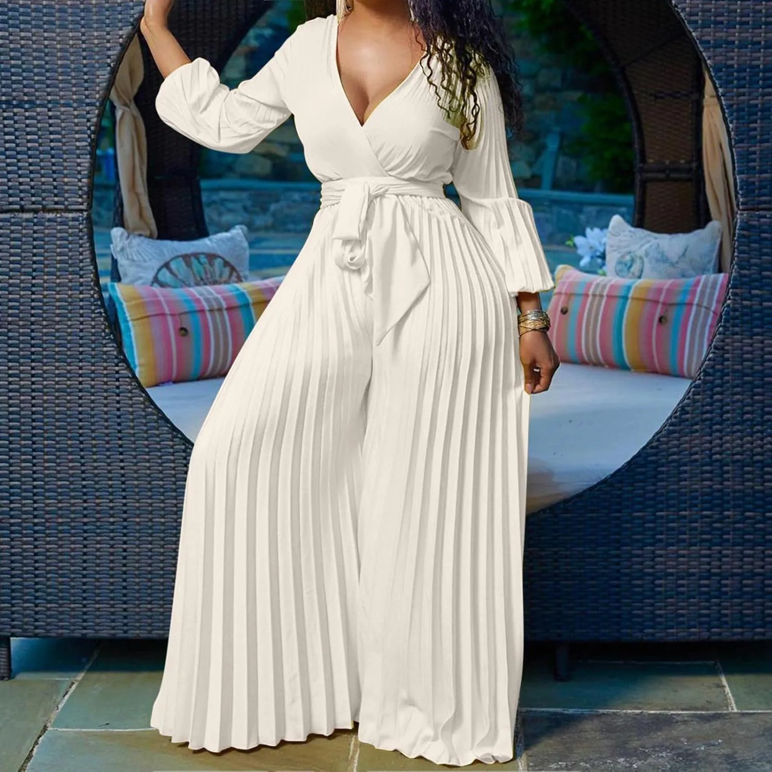 Sexy Jumpsuits for Women Dressy Elegant V Neck Jumper Plus Size Formal Wedding Guest Cocktail Party Romper