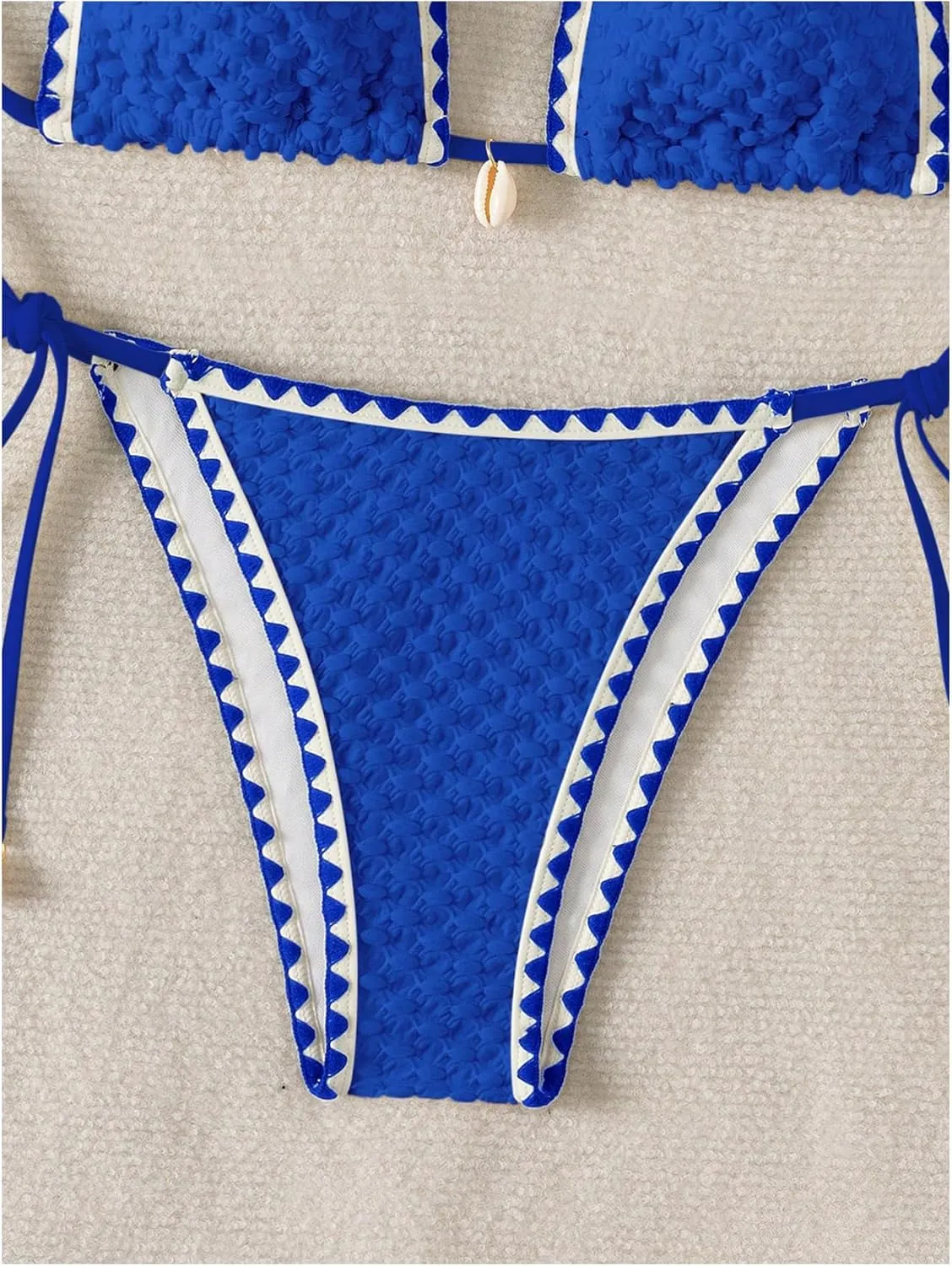 SHENHE Women's 2 Piece Triangle Beach Bikini Sets Color Block Halter Swimsuit Bathing Suit