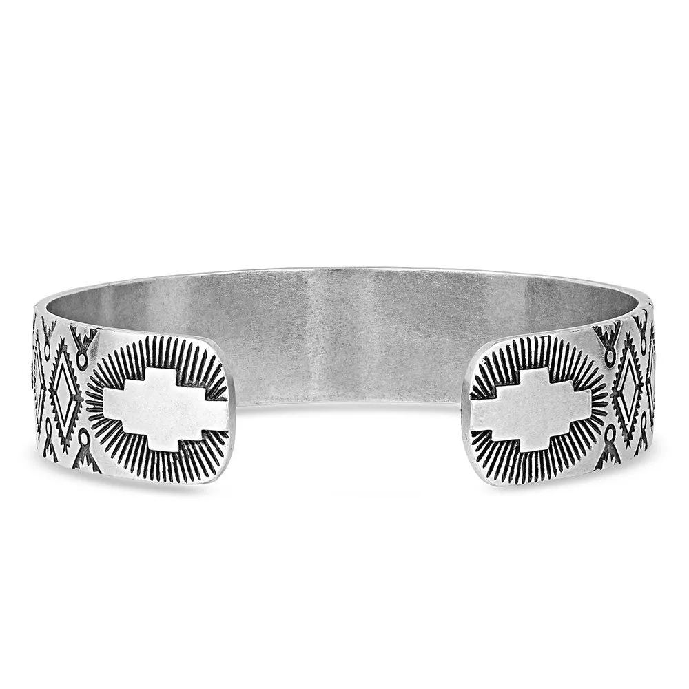 Shimmering Depths Geometric Cuff Bracelet