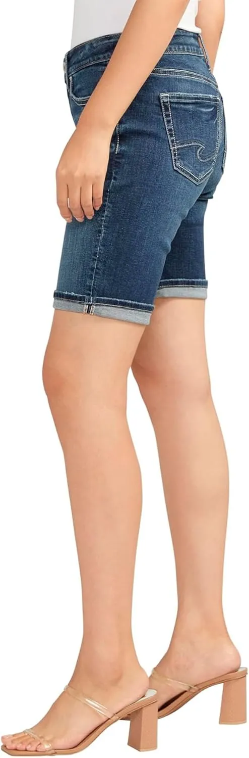 Silver Jeans Co. Women's Suki Mid Rise Curvy Fit Bermuda Short