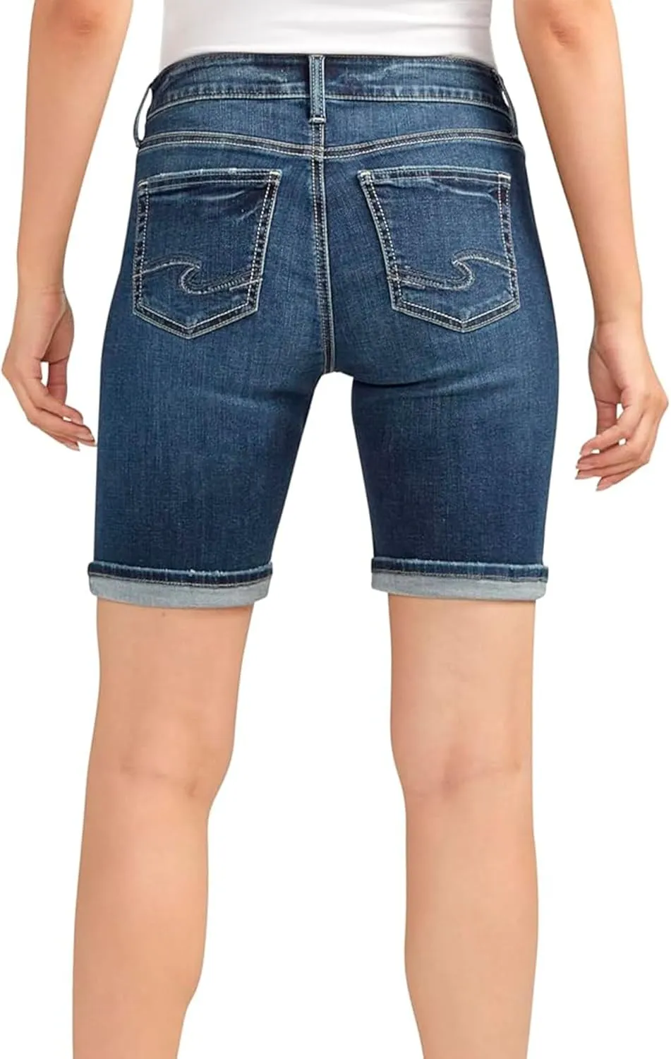 Silver Jeans Co. Women's Suki Mid Rise Curvy Fit Bermuda Short