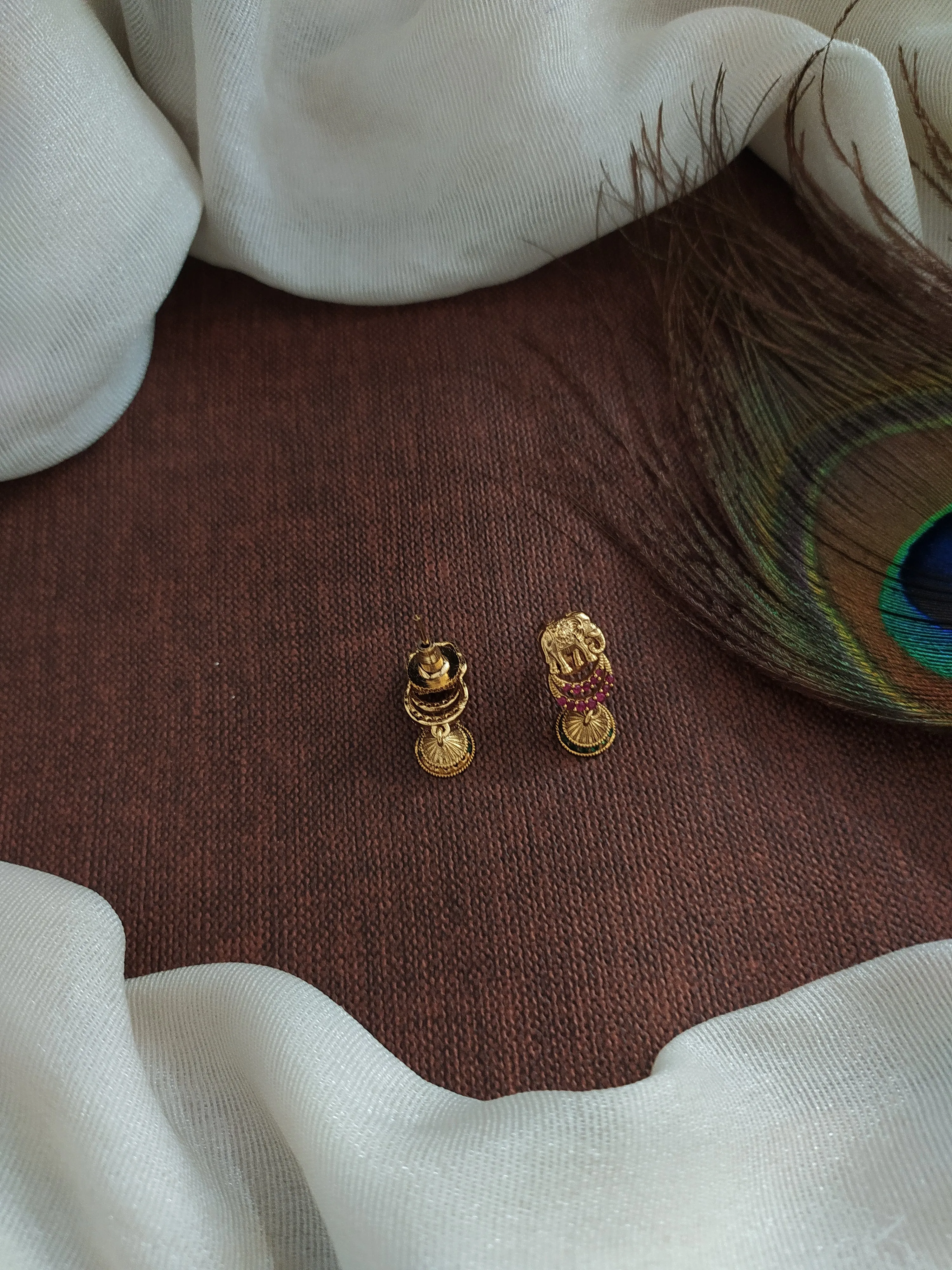 Simple Elephant-Designed Antique Studs