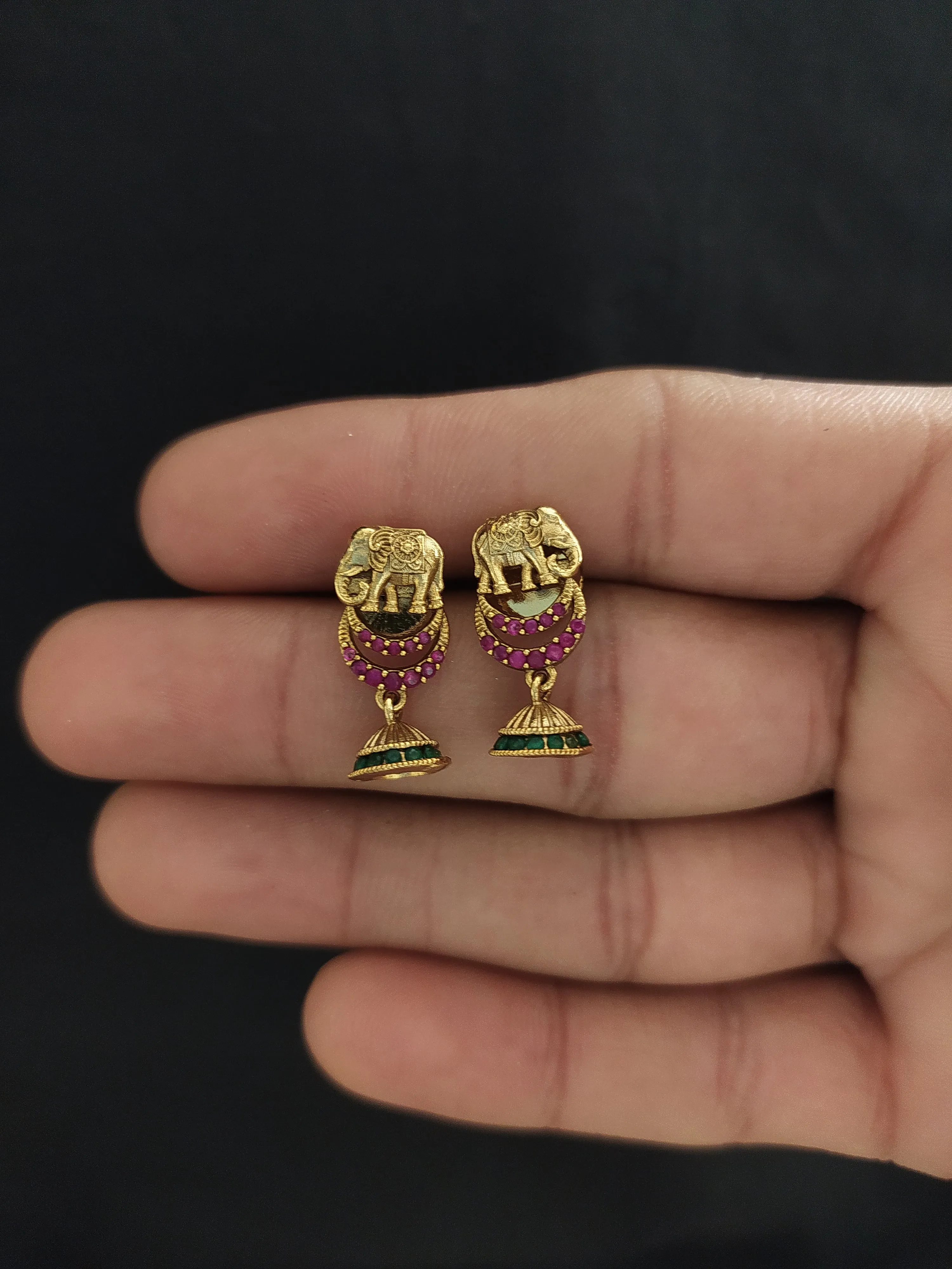 Simple Elephant-Designed Antique Studs