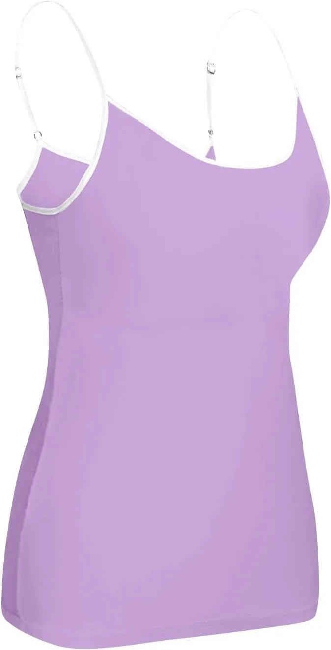 Sleeveless Summer Womens Tank Tops with Built in Bra, Basic Padded Top Adjustable Spaghetti Strap Shapewear Camisole