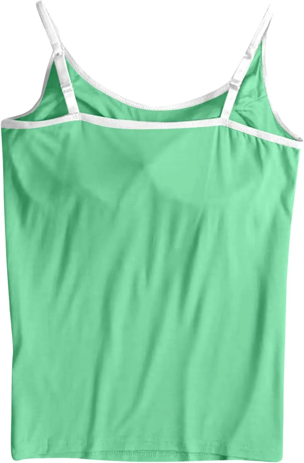 Sleeveless Summer Womens Tank Tops with Built in Bra, Basic Padded Top Adjustable Spaghetti Strap Shapewear Camisole