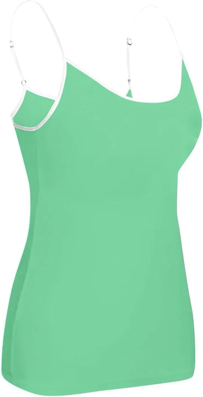 Sleeveless Summer Womens Tank Tops with Built in Bra, Basic Padded Top Adjustable Spaghetti Strap Shapewear Camisole