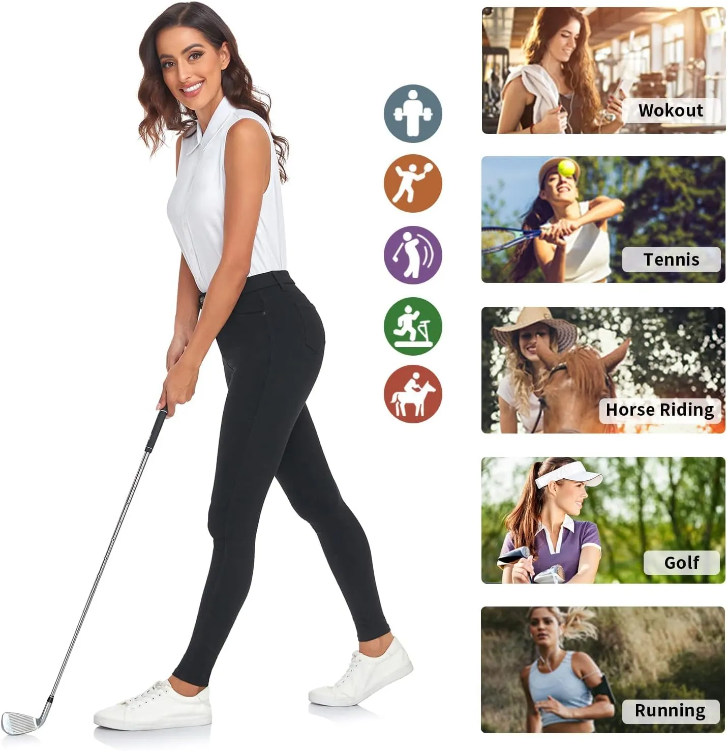 Soneven Womens Sleeveless Button Down Shirts Printed Golf Polo Shirts Business Casual Work Blouse Tops