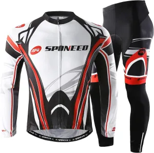 sponeed Men's Cycling Jersey Full Sleeve Riding Wear Long Sleeve T Shirts Pants