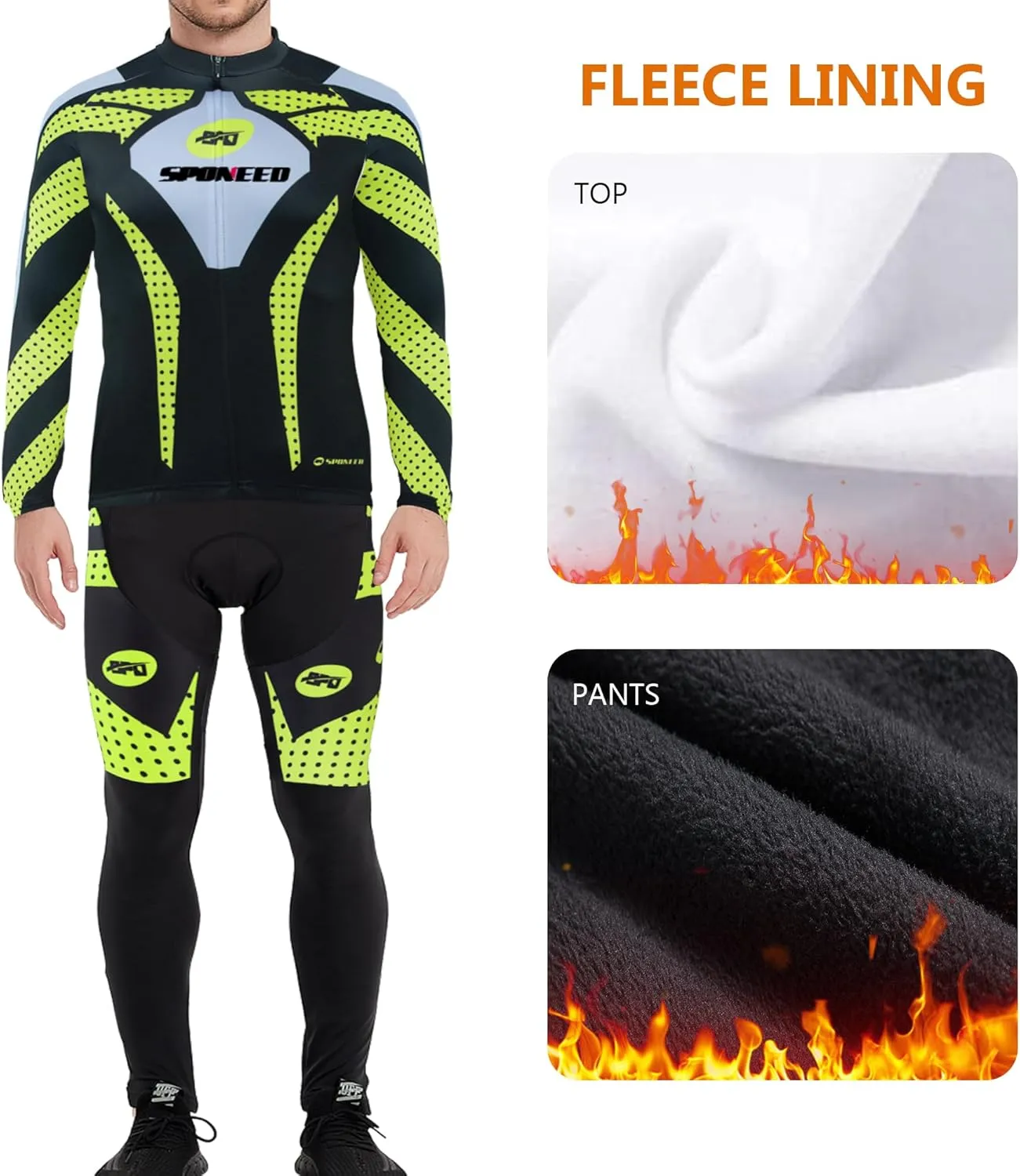 sponeed Men's Cycling Jersey Full Sleeve Riding Wear Long Sleeve T Shirts Pants