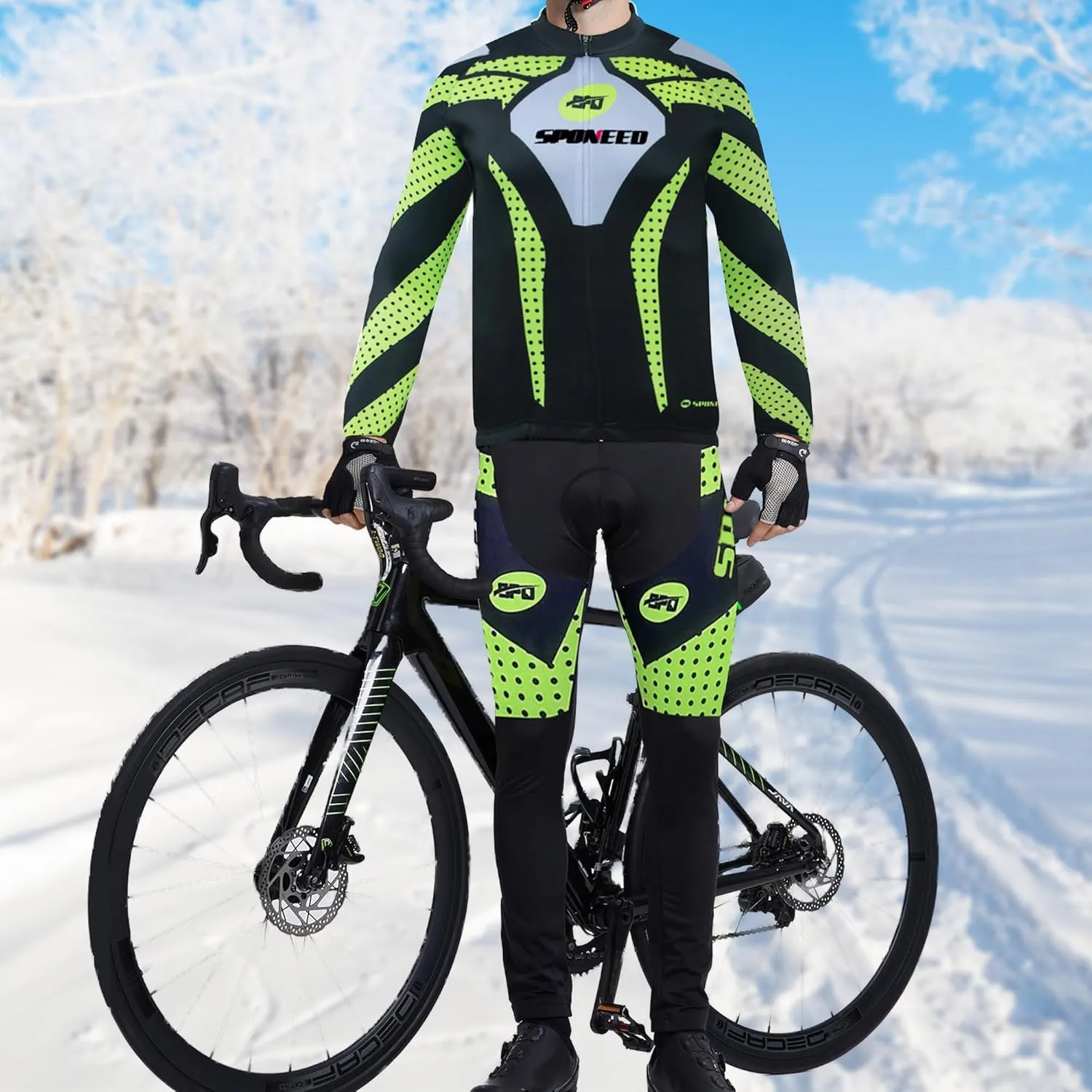 sponeed Men's Cycling Jersey Full Sleeve Riding Wear Long Sleeve T Shirts Pants