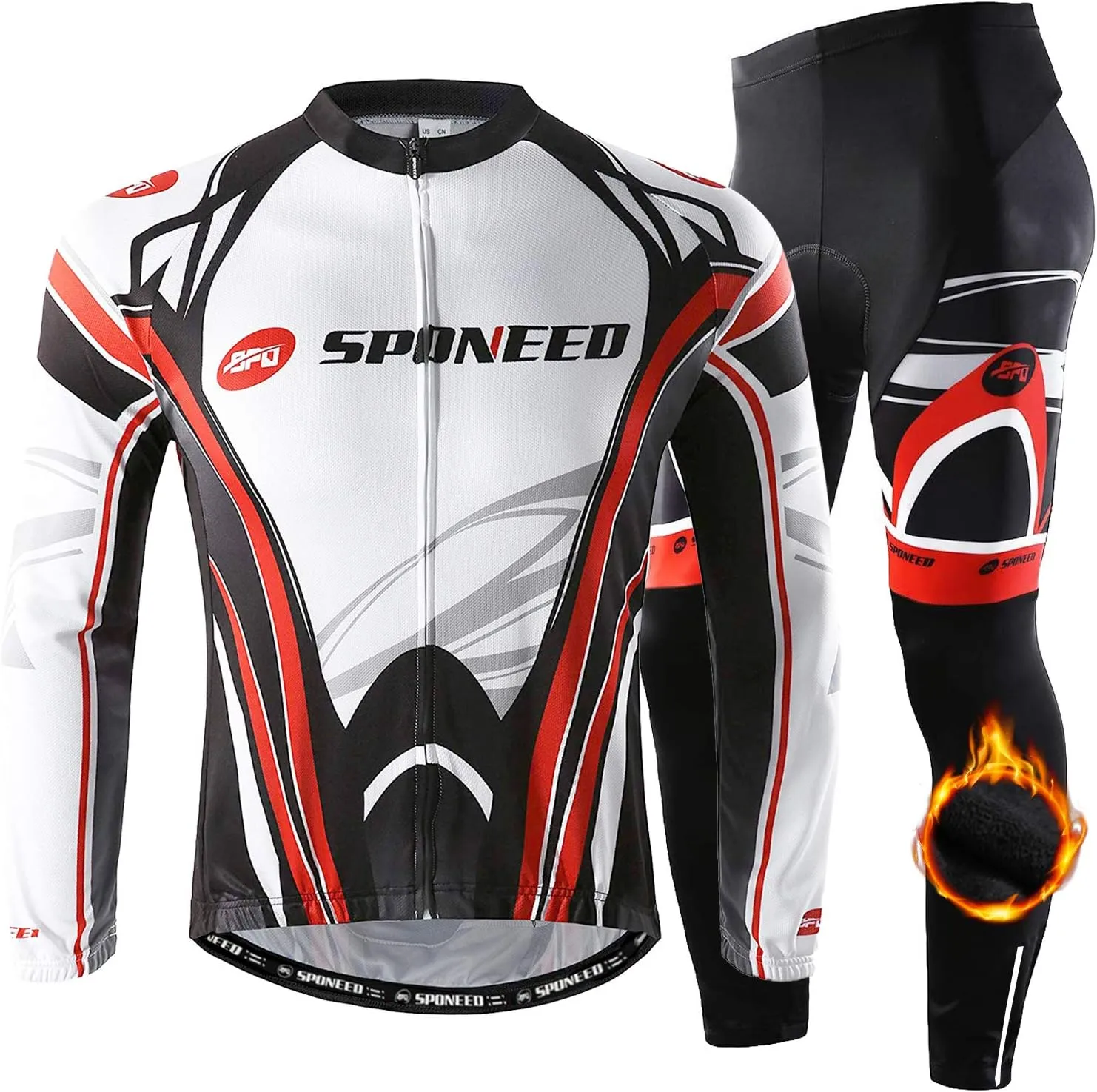 sponeed Men's Cycling Jersey Full Sleeve Riding Wear Long Sleeve T Shirts Pants