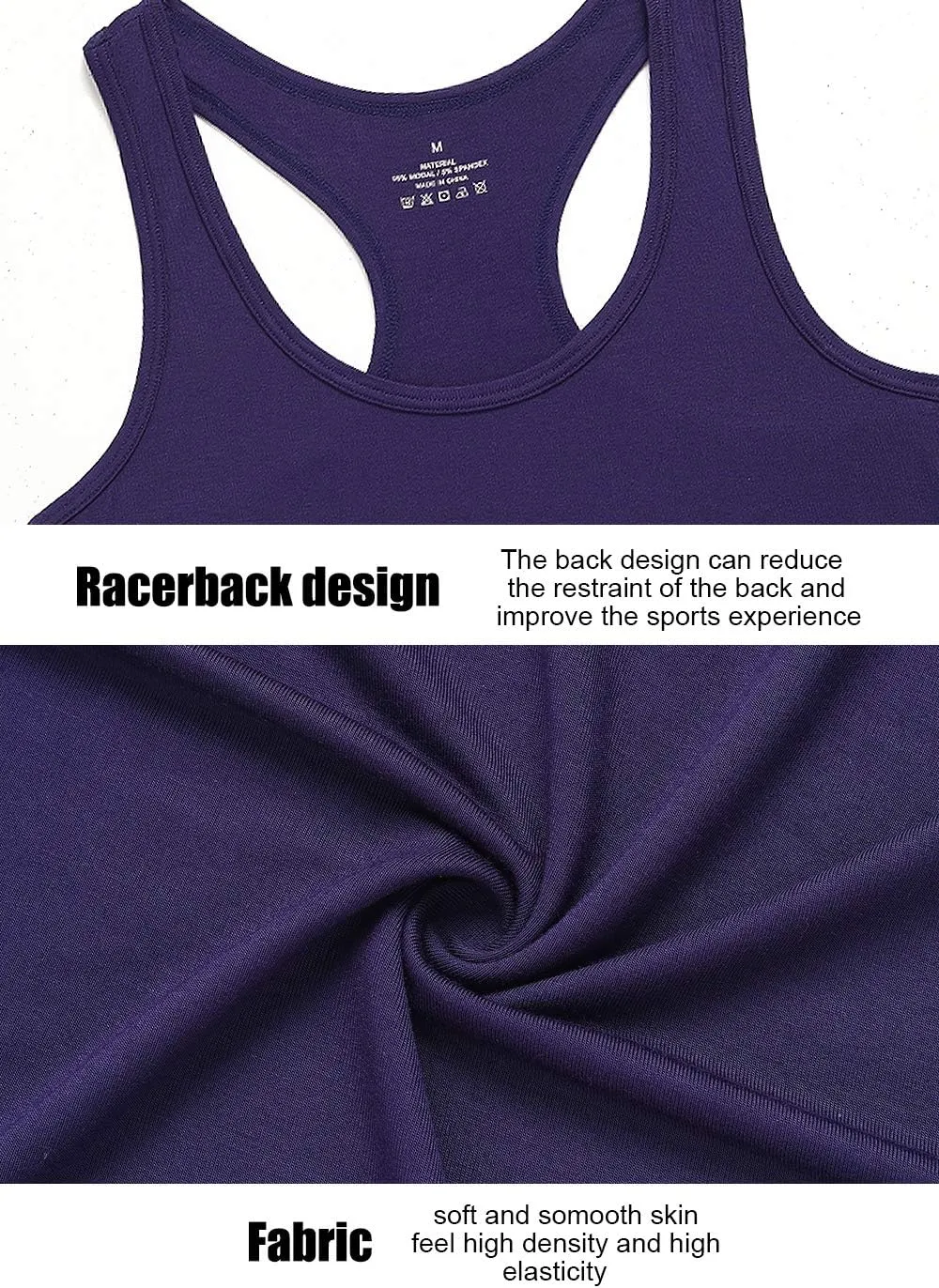 Star Vibe Racerback Workout Tank Tops for Women Basic Athletic Tanks Yoga Shirt Sleeveless Exercise Tops 4 Pack