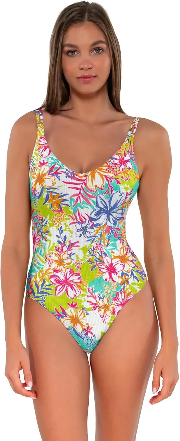 Sunsets Women's Standard Veronica V-Neck One Piece Swimsuit with Removable Cup