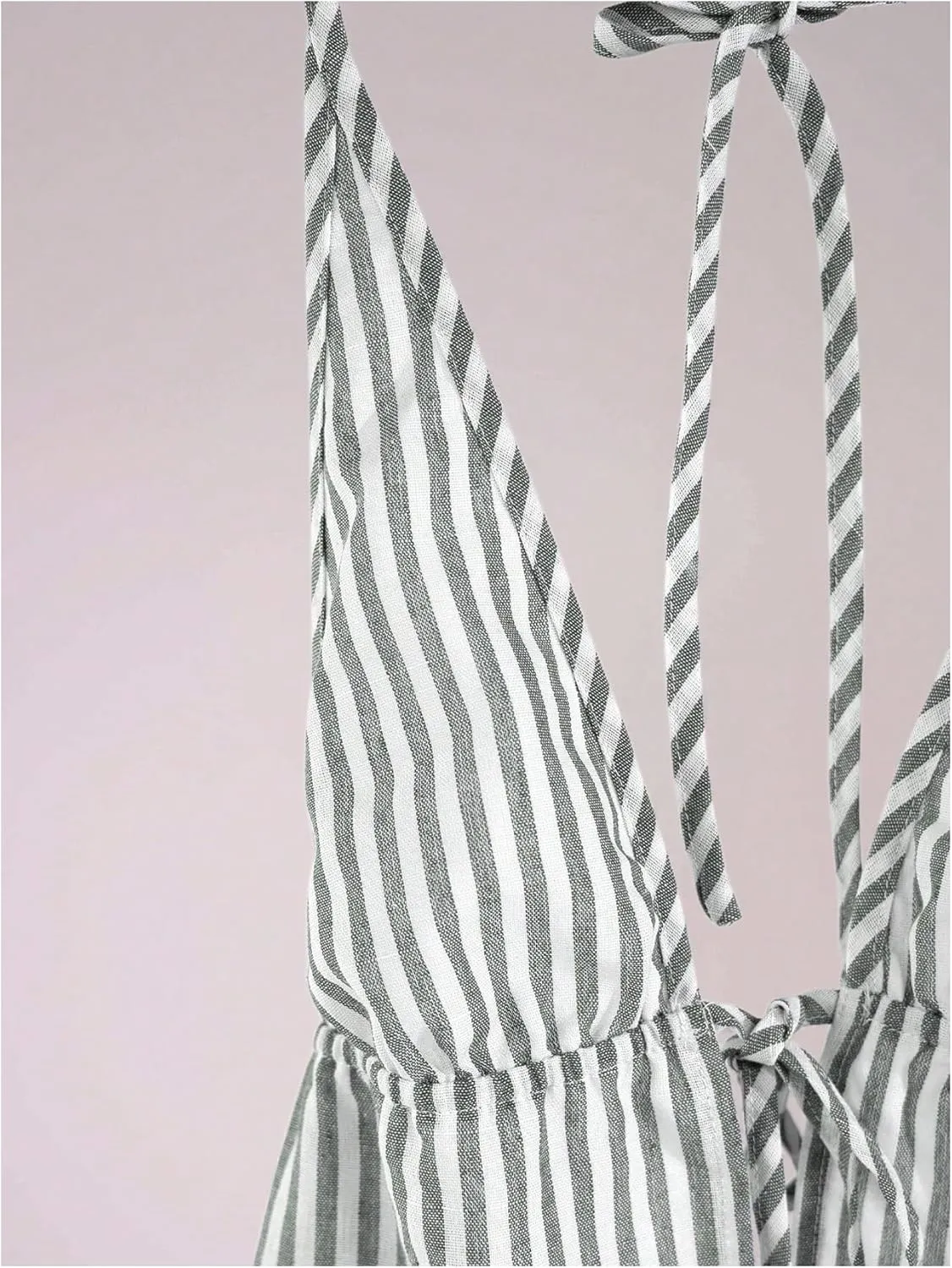 SweatyRocks Women's Sexy Striped Tie Front Halter Tops Sleeveless Drawstring Summer Cami Tops