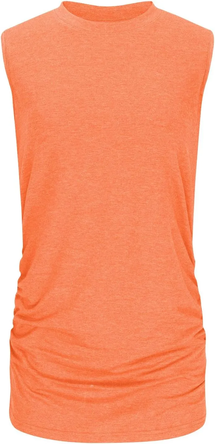 Tank Top for Women 2024 Trendy High Neck Casual Loose Sleeveless Tops Shirts Summer Beach Workout Camisole Tank Tops